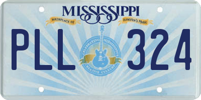 MS license plate PLL324