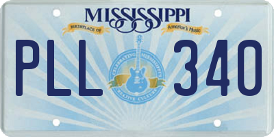 MS license plate PLL340