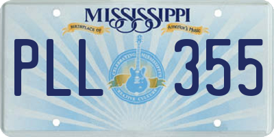 MS license plate PLL355