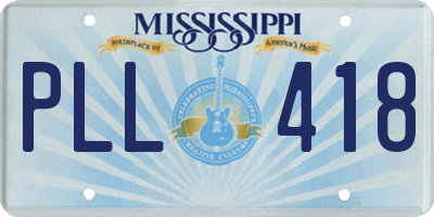 MS license plate PLL418