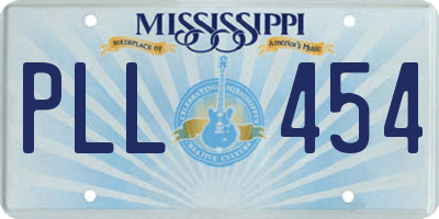 MS license plate PLL454