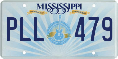 MS license plate PLL479