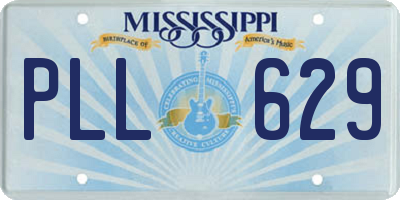 MS license plate PLL629
