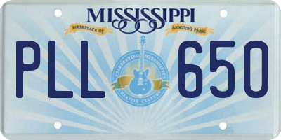 MS license plate PLL650