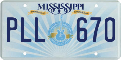 MS license plate PLL670
