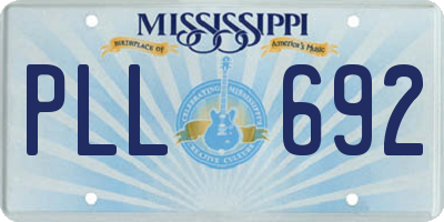 MS license plate PLL692
