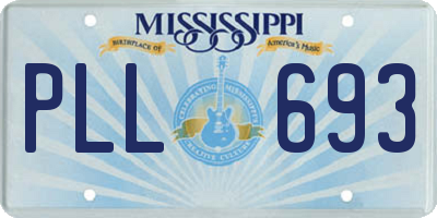 MS license plate PLL693