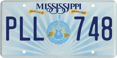 MS license plate PLL748
