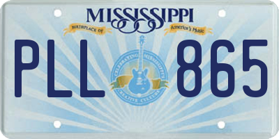 MS license plate PLL865