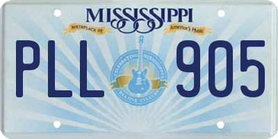 MS license plate PLL905