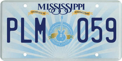 MS license plate PLM059
