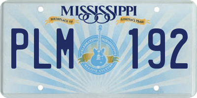 MS license plate PLM192