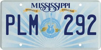 MS license plate PLM292