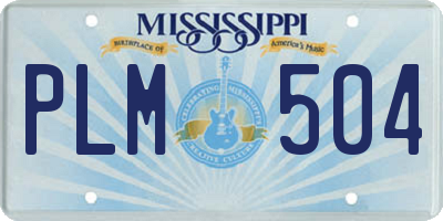 MS license plate PLM504