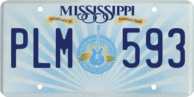 MS license plate PLM593