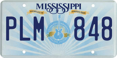 MS license plate PLM848