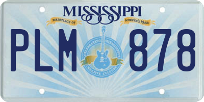 MS license plate PLM878
