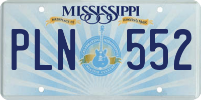MS license plate PLN552