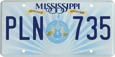 MS license plate PLN735