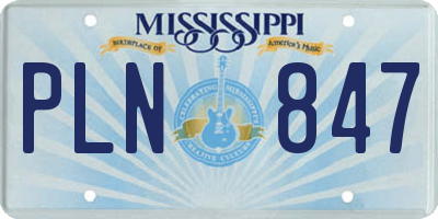 MS license plate PLN847