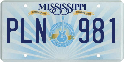 MS license plate PLN981