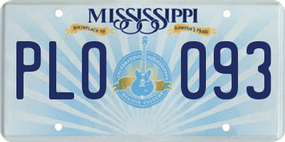 MS license plate PLO093