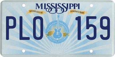 MS license plate PLO159