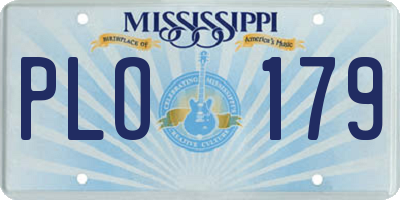MS license plate PLO179