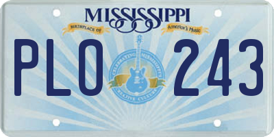 MS license plate PLO243