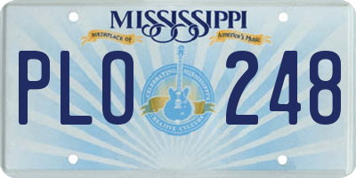 MS license plate PLO248