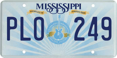 MS license plate PLO249