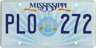 MS license plate PLO272