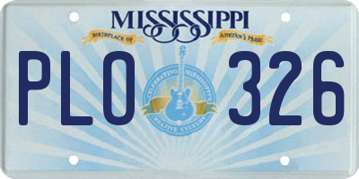 MS license plate PLO326
