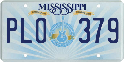 MS license plate PLO379
