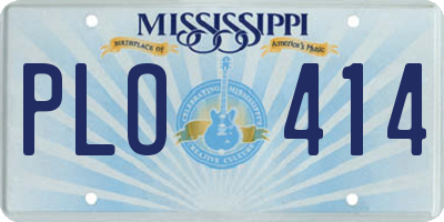MS license plate PLO414