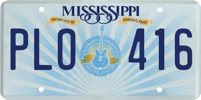 MS license plate PLO416