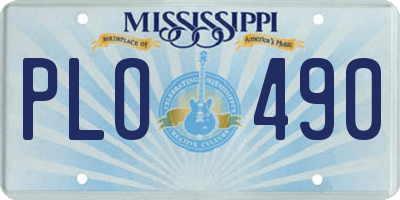 MS license plate PLO490