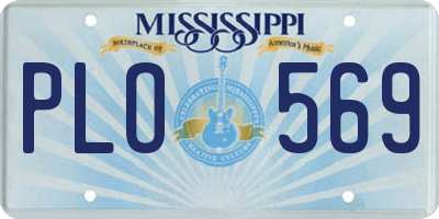 MS license plate PLO569