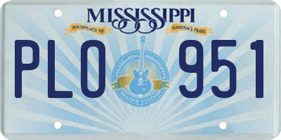 MS license plate PLO951