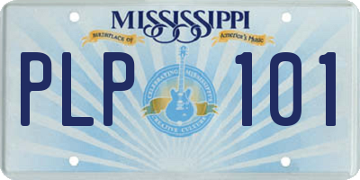 MS license plate PLP101