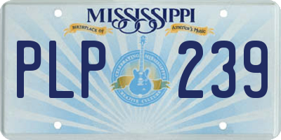 MS license plate PLP239