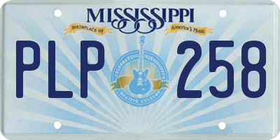 MS license plate PLP258