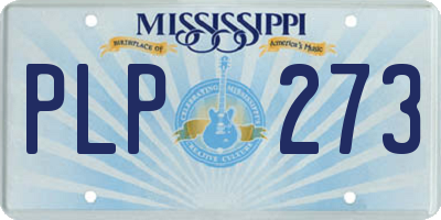 MS license plate PLP273