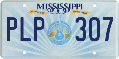 MS license plate PLP307