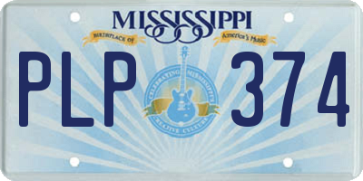 MS license plate PLP374