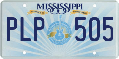 MS license plate PLP505
