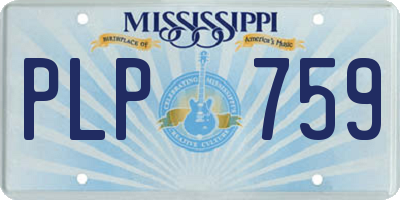 MS license plate PLP759