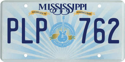 MS license plate PLP762