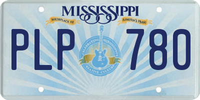 MS license plate PLP780
