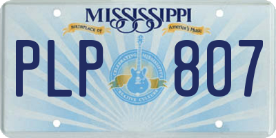MS license plate PLP807